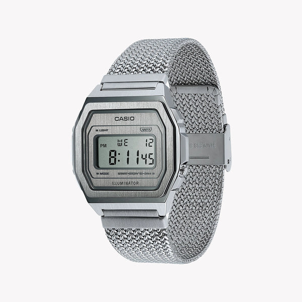 Casio Men's Silver Stainless Steel Watch, Digital Display | A1000ma-7ef by i-watch