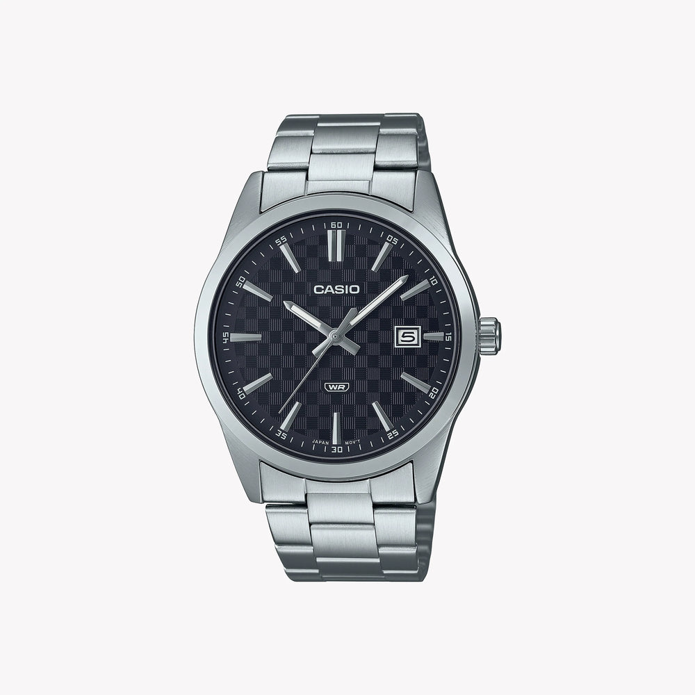 Casio Men's Stainless Steel Watch, Carbon Dial | Mtp-Vd03d-1a by i-watch