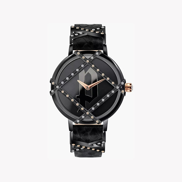 Police Women's Black Leather Watch, Stainless Steel | Pl-16068bsb_02 by i-watch