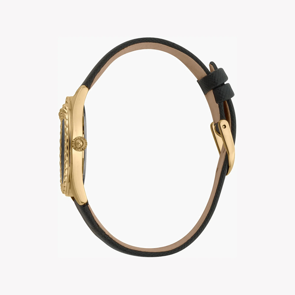 JUST CAVALLI Women's Watch with Gold Stainless Steel Case and Black Leather Band-i-Watch-3