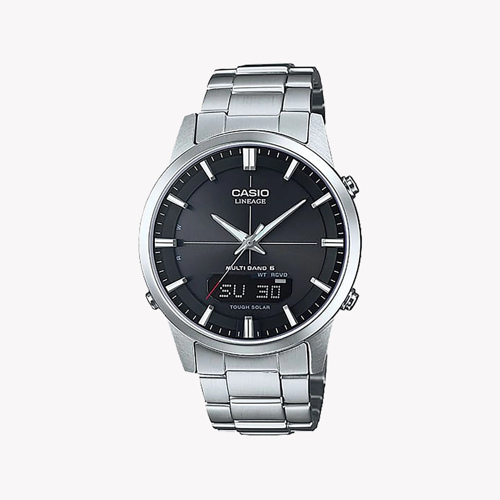 Casio Men's Silver Stainless Steel Watch, Black Dial | Lcw-M170d-1aer by i-watch