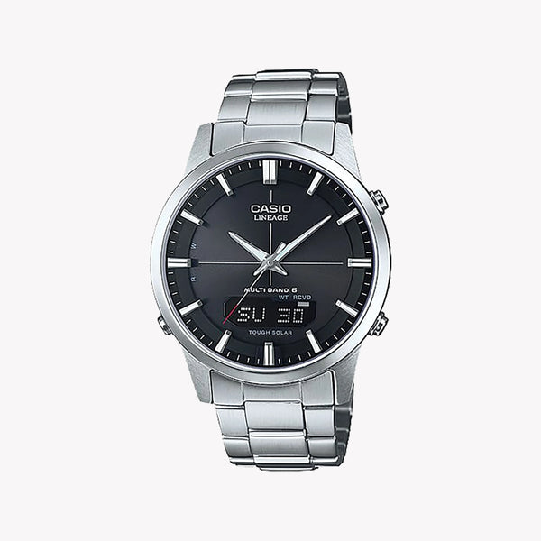 Casio Men's Silver Stainless Steel Watch, Black Dial | Lcw-M170d-1aer by i-watch
