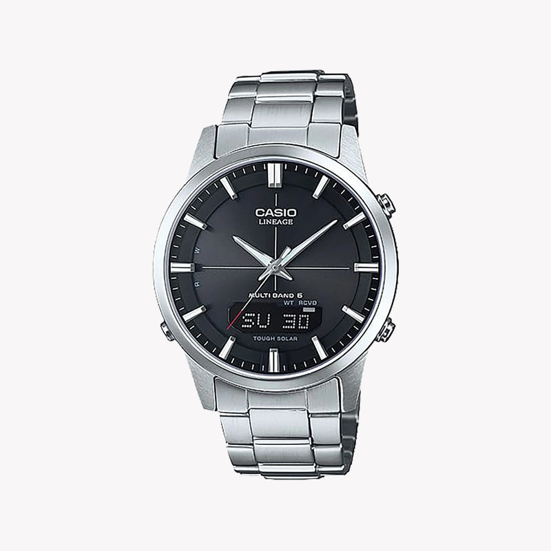 Casio Men's Silver Stainless Steel Watch, Black Dial | Lcw-M170d-1aer by i-watch