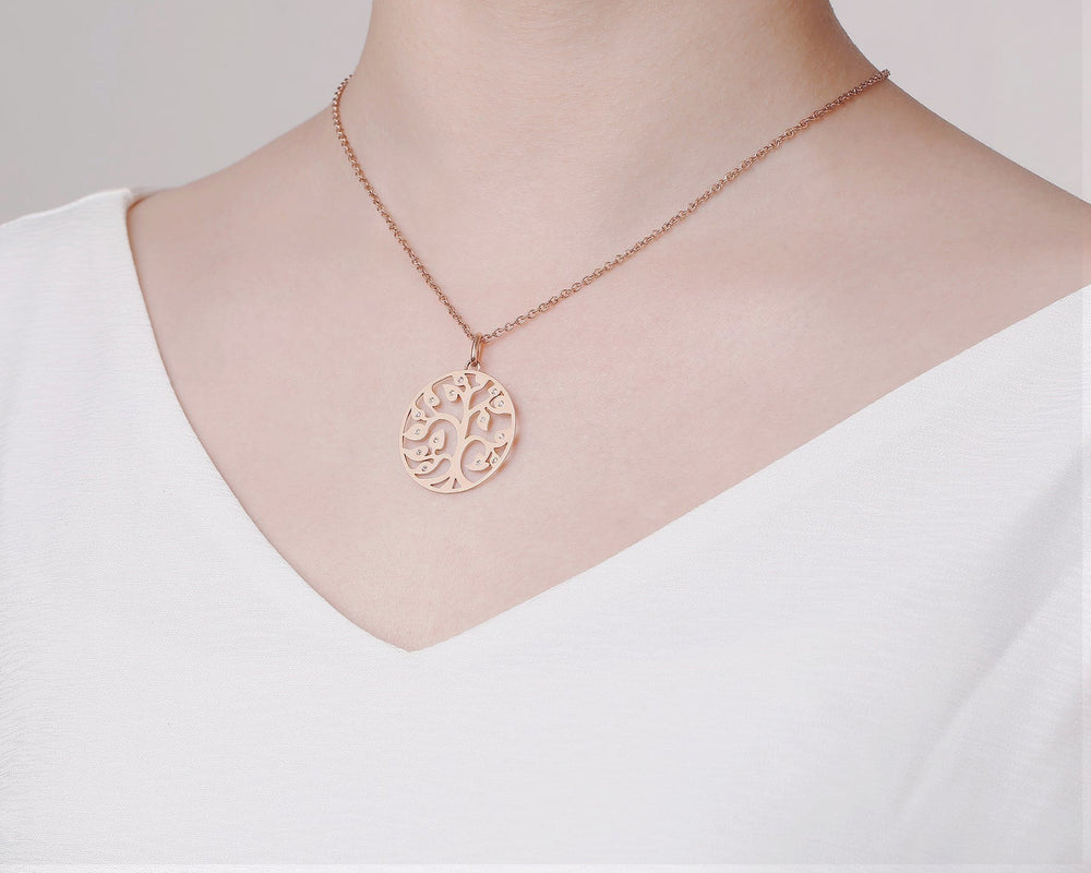 Zink Women's Rose Gold Stainless Steel Necklace | Zfnl003rgs by i-watch