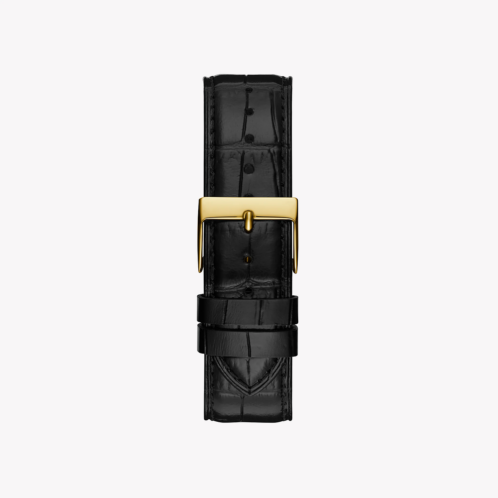Guess Men's Gold Stainless Steel, Black Leather | Gw0566g1 by i-watch