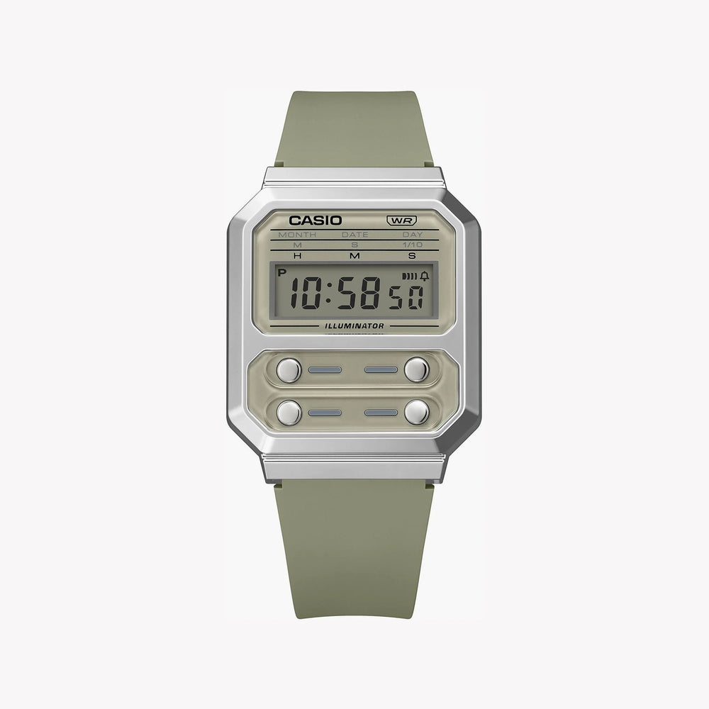Casio Unisex Green Resin Watch, Vintage Style | A100wef-3adf by i-watch