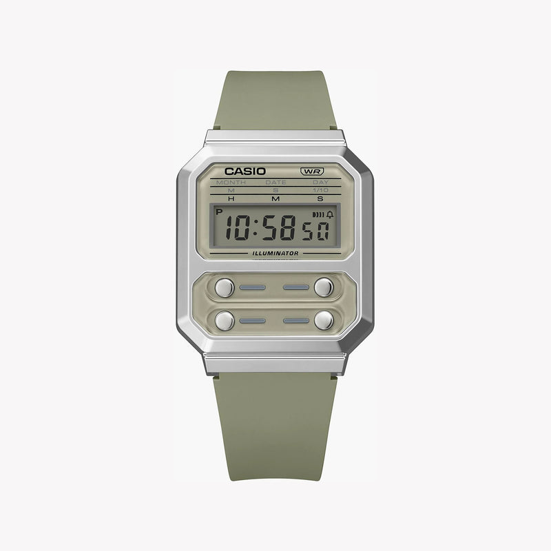 Casio Unisex Green Resin Watch, Vintage Style | A100wef-3adf by i-watch