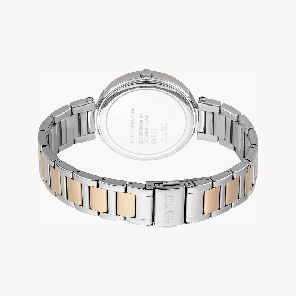 ESPRIT Women's Watch with Silver Stainless Steel Case and Silver & Rose Gold Stainless Steel Band-i-Watch-3