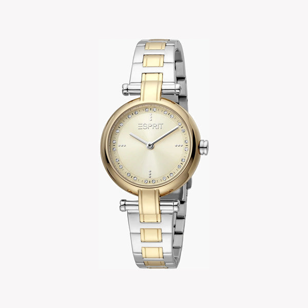 Esprit Women's Silver & Gold Stainless Steel Watch, Champagne Dial | Es1l120m0035 by i-watch