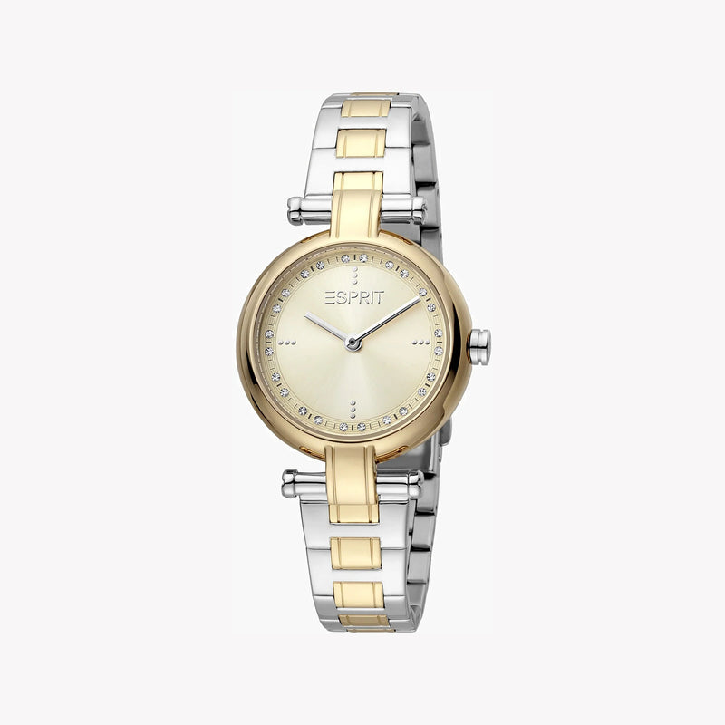Esprit Women's Silver & Gold Stainless Steel Watch, Champagne Dial | Es1l120m0035 by i-watch
