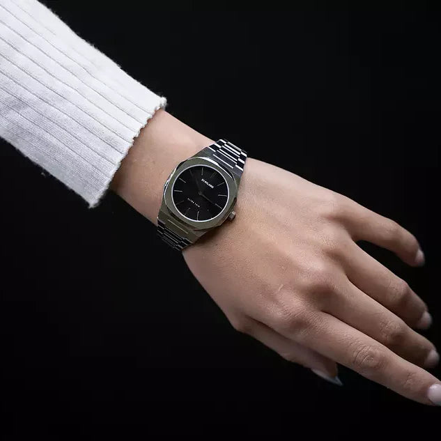 D1 MILANO Women's Silver Watch, Black Dial | D1-UTBL05 by i-watch