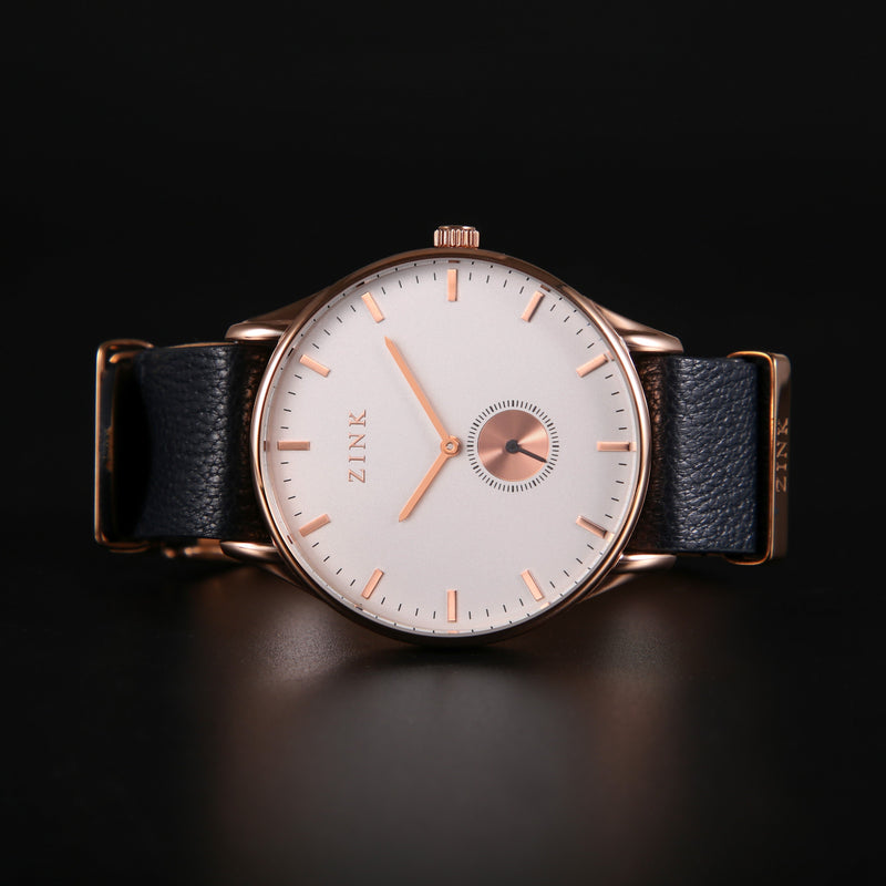 Zink Men's Rose Gold Quartz Watch - Stainless Steel & Leather | Zk130g5ls-114 by i-watch