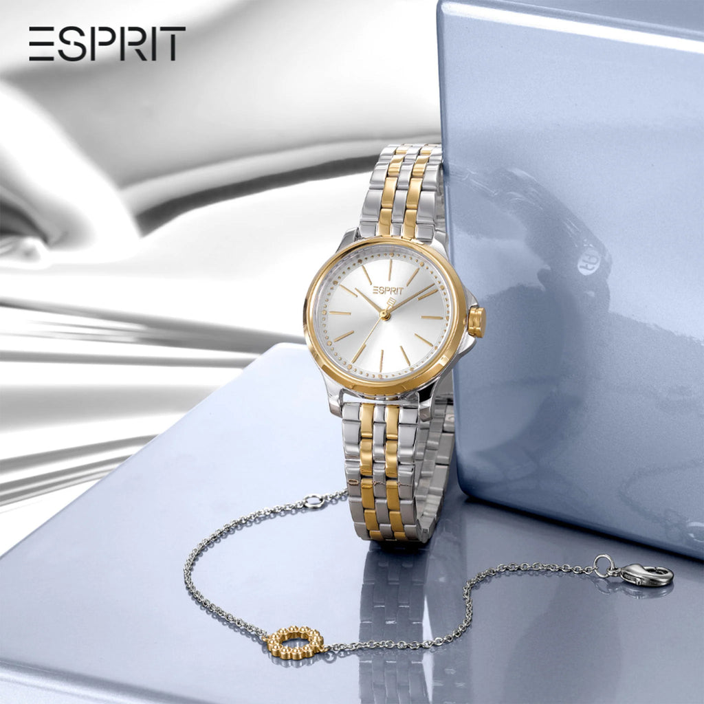 ESPRIT Women's Watch with Silver Stainless Steel Case and Silver & Gold Stainless Steel Band-i-Watch-6
