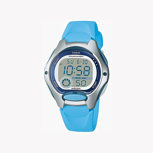 CASIO Women's Watch with Silver Resin Case and Blue Resin Band