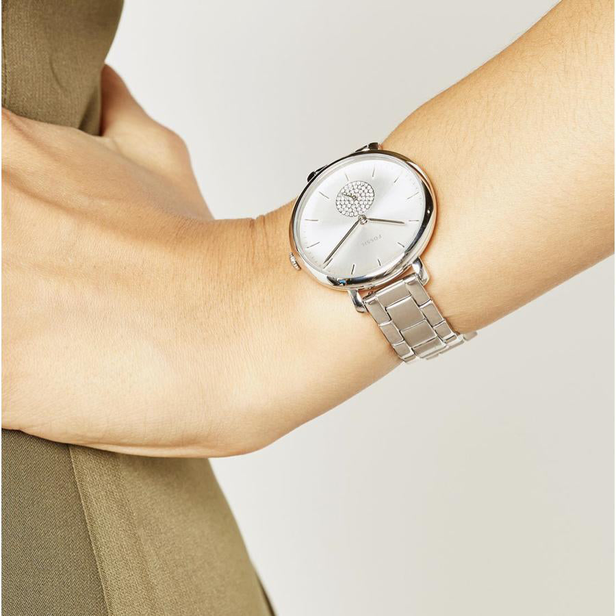 FOSSIL ES4437 TIMELESS GLAMOUR - ELEGANT SILVER WOMEN’S WATCH with Stainless Steel Bracelet-i-Watch-4