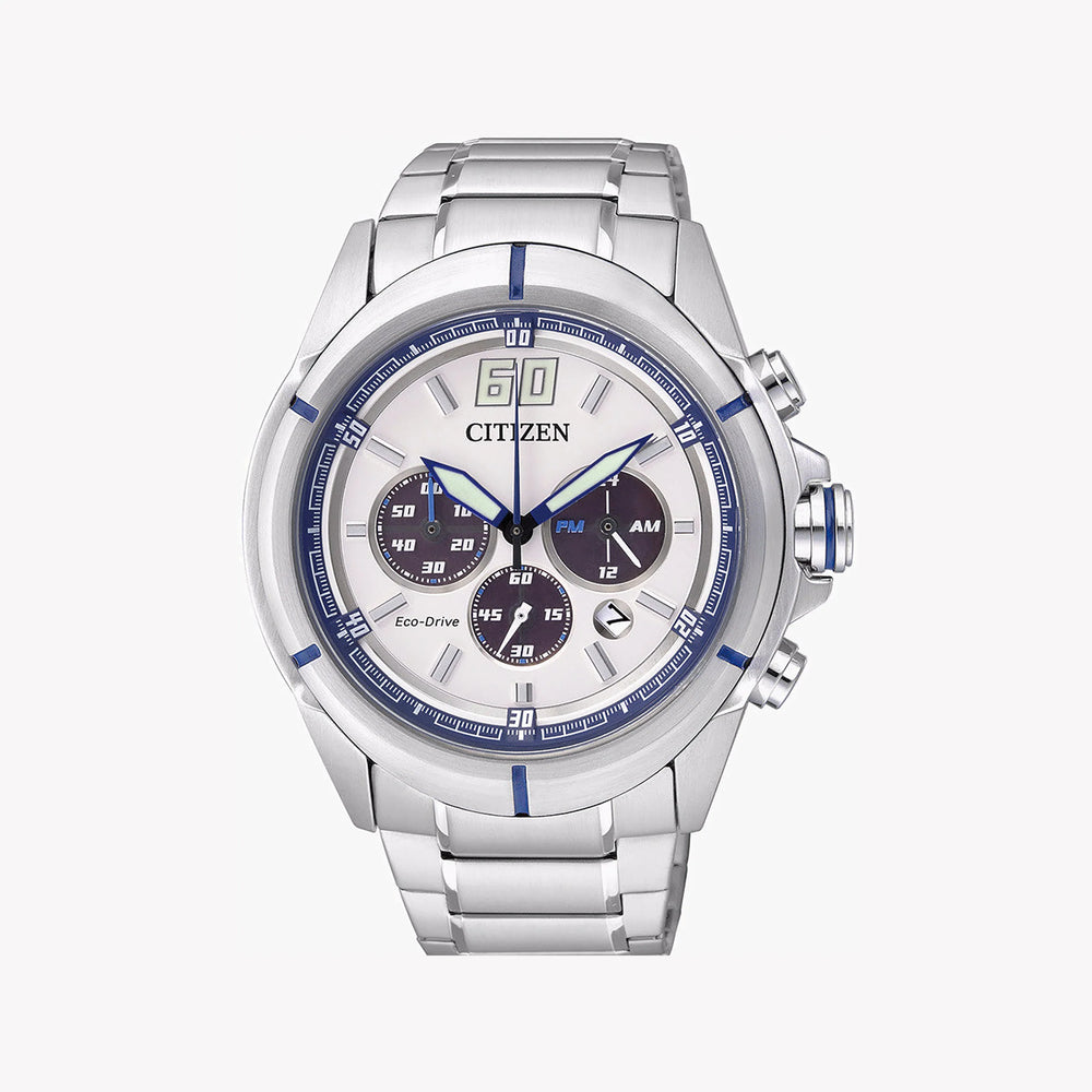 Citizen Ca4100-57a Eco-Drive - Timeless Strength & Elegance In Silver, Men's Chronograph Watch by i-watch