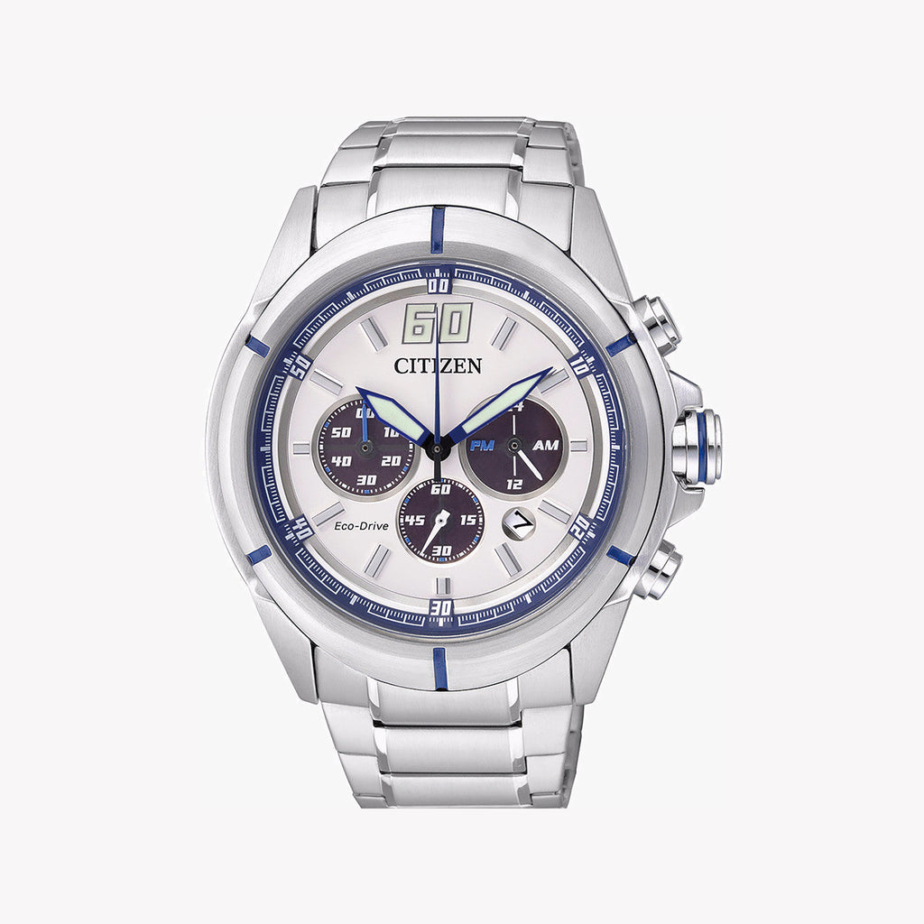 CITIZEN CA4100-57A ECO-DRIVE - TIMELESS STRENGTH & ELEGANCE IN SILVER, MEN'S CHRONOGRAPH WATCH