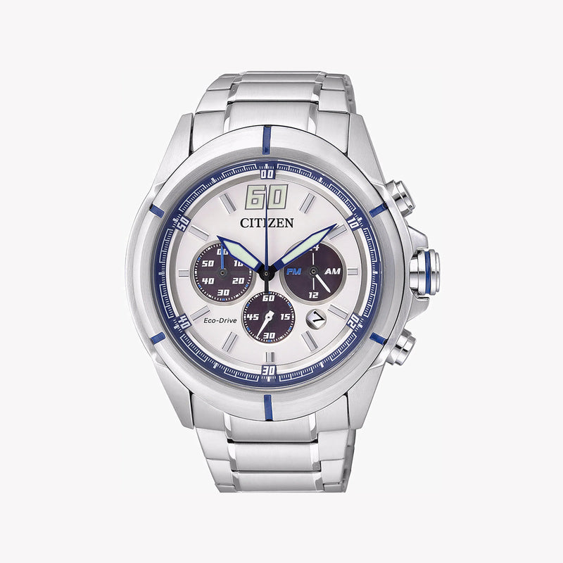 Citizen Ca4100-57a Eco-Drive - Timeless Strength & Elegance In Silver, Men's Chronograph Watch by i-watch