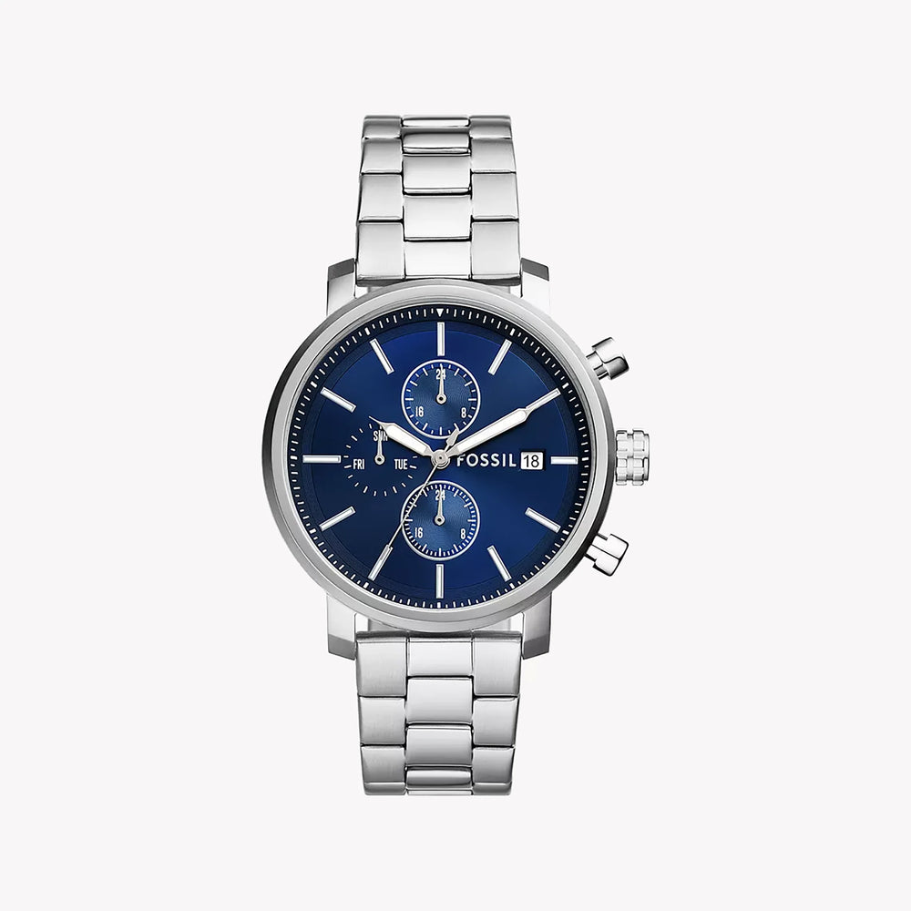 Fossil Men's Silver Watch, Blue Dial | Bq2846 by i-watch