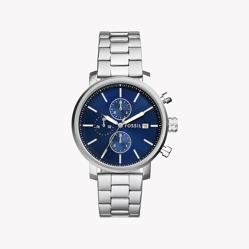 Fossil Men's Silver Watch, Blue Dial | Bq2846 by i-watch