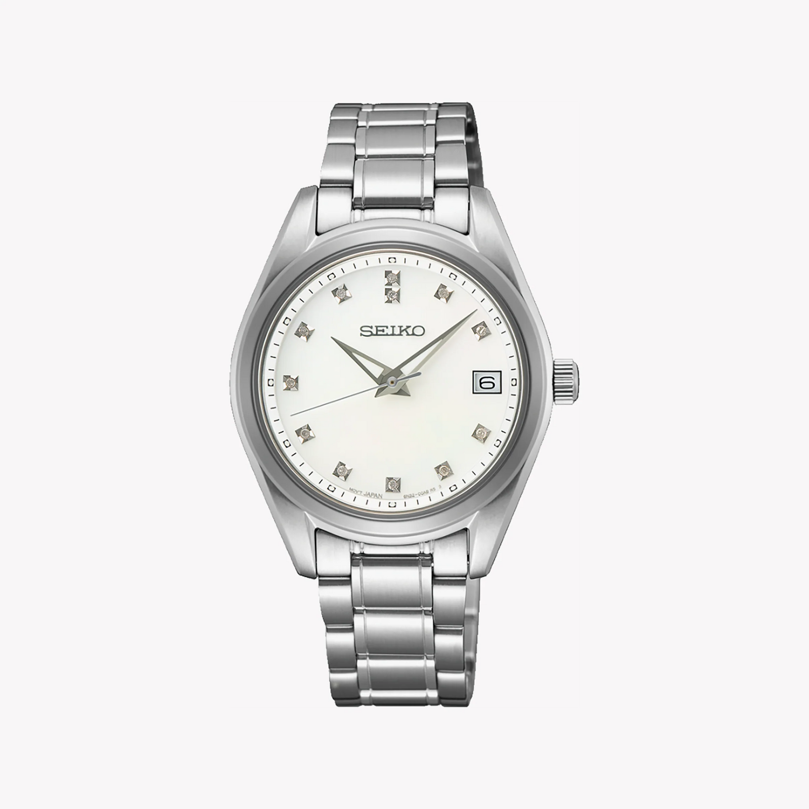 Seiko Women's Silver Stainless Steel Watch, White Dial | Sur579p1 by i-watch