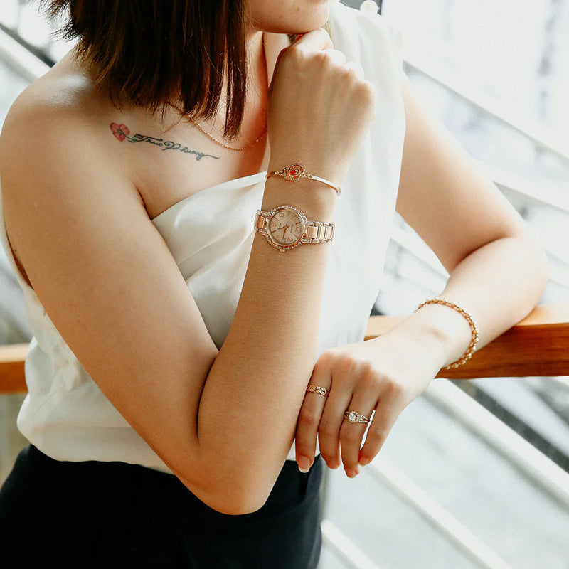 Casio She-4804pg-9audr - Sporty Elegance Timepiece With Rose Gold & Swarovski Accents by i-watch