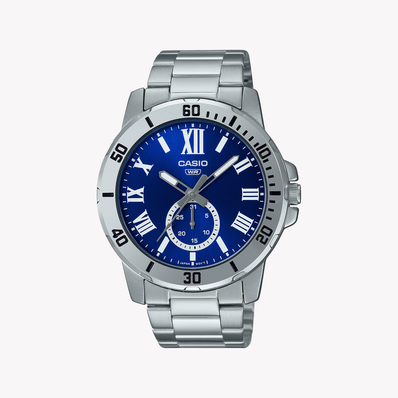 Casio Men's Stainless Steel Watch, Blue Dial | Mtp-Vd200d-2b by i-watch