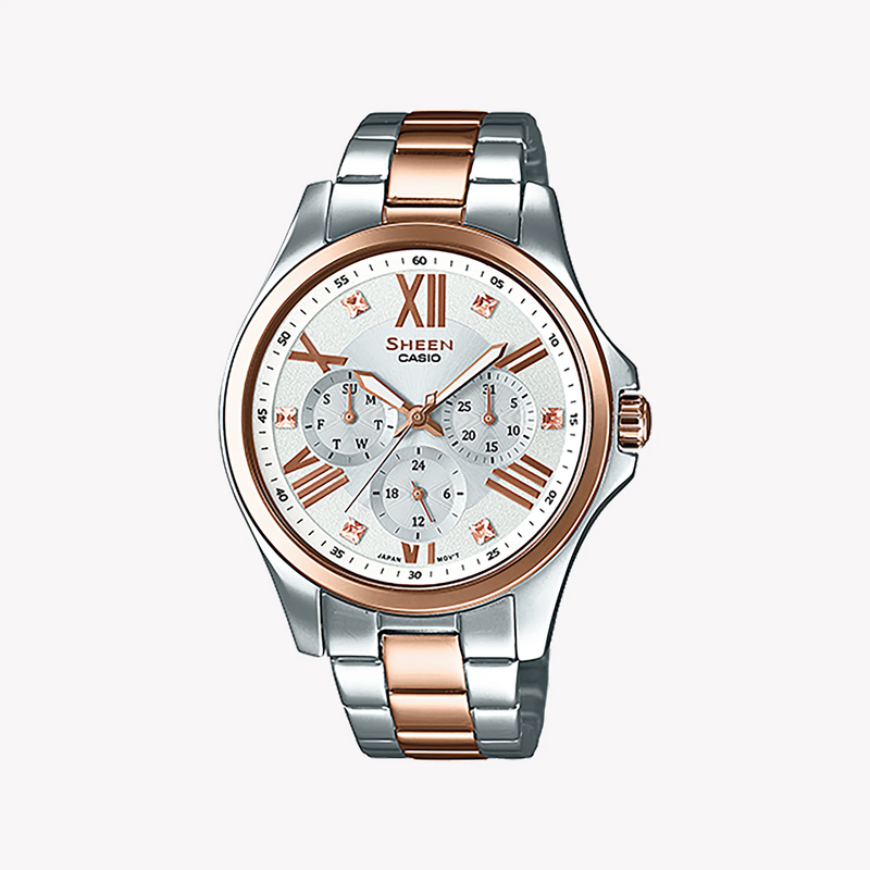 Casio She-3806spg-7audr Sporty Elegance - Rose Gold & Silver Women's Watch by i-watch