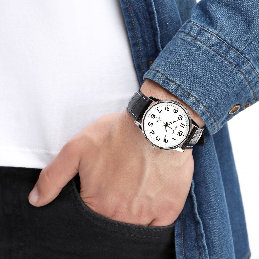 MTP-1303L-7BVDF MEN'S CLASSIC TIMEPIECE - TIMELESS ELEGANCE WITH LEATHER STRAP & WATER RESISTANCE-i-Watch-6