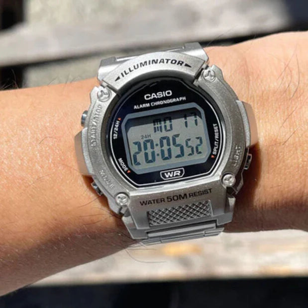 Casio Unisex Silver Resin Watch, Digital | W-219hd-1av by i-watch