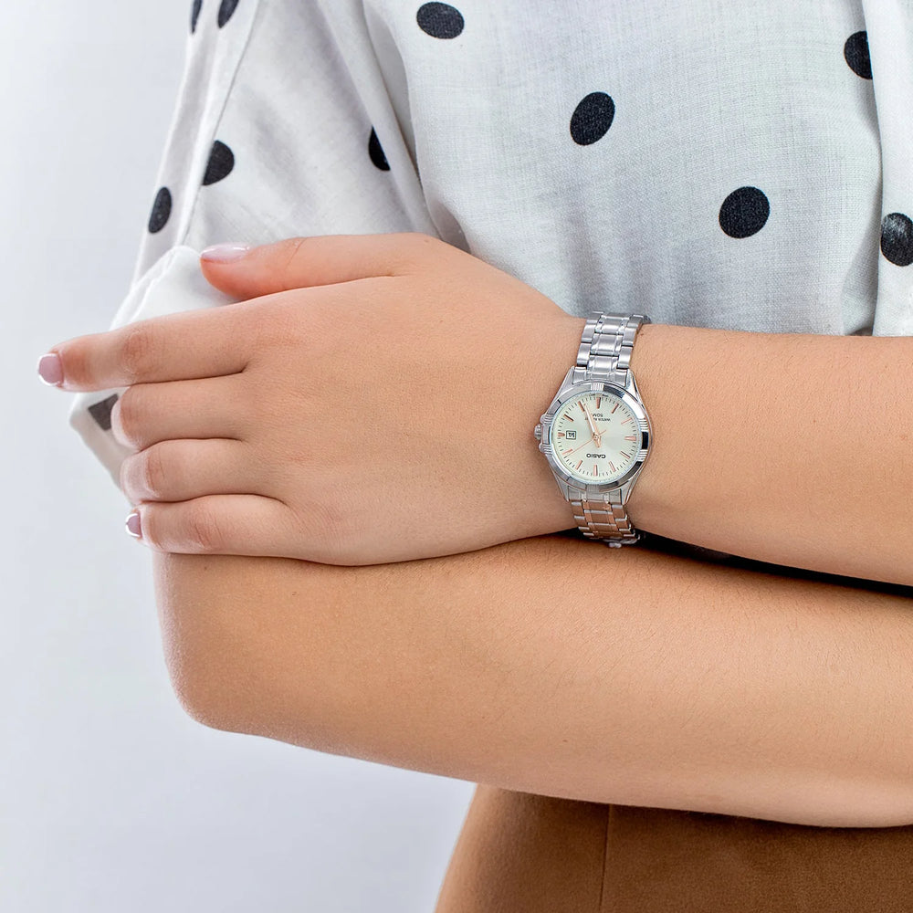 Casio Women's Silver Watch, Beige Dial | Ltp-1308d-9av by i-watch