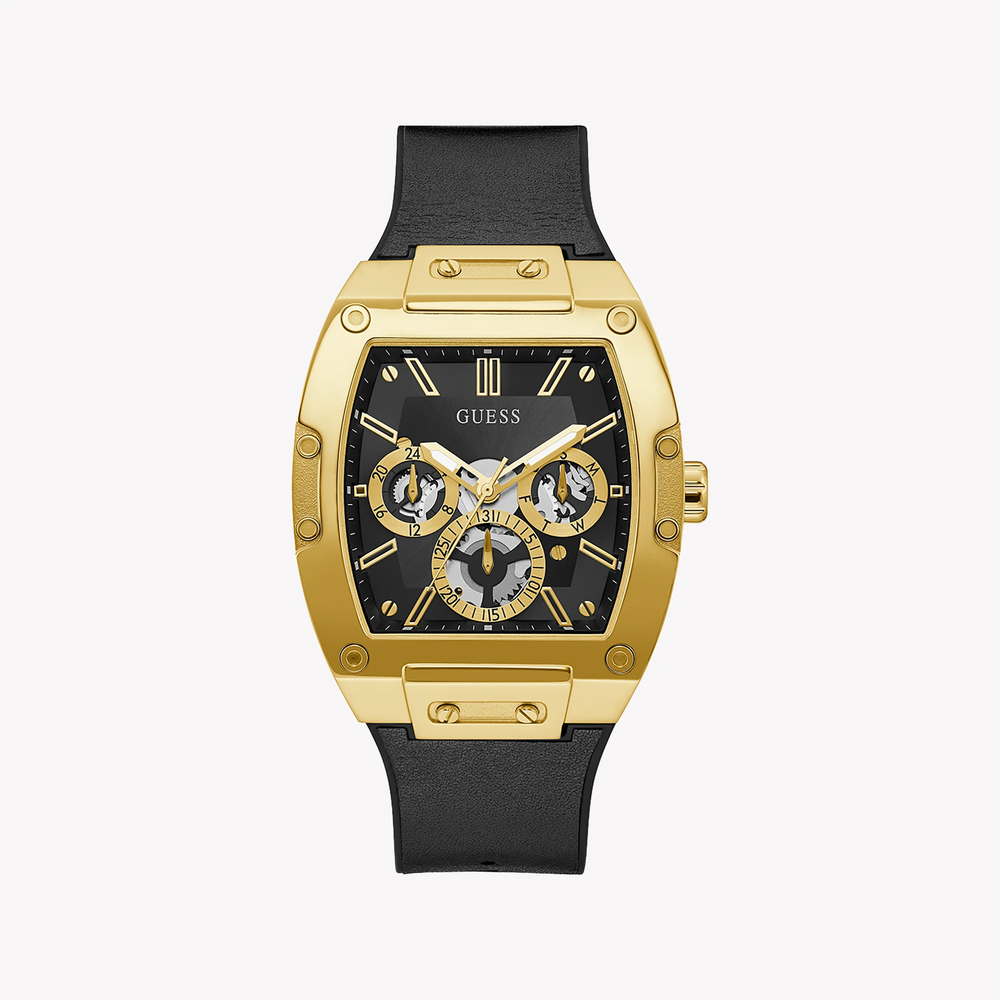 Guess Men's Gold Stainless Steel Watch, Black Dial | Gw0202g1 by i-watch