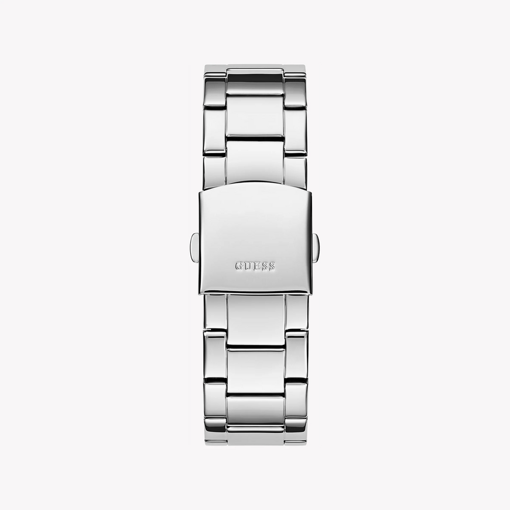 Guess Men's Silver Stainless Steel Watch, Black Dial | Gw0900g1 by i-watch