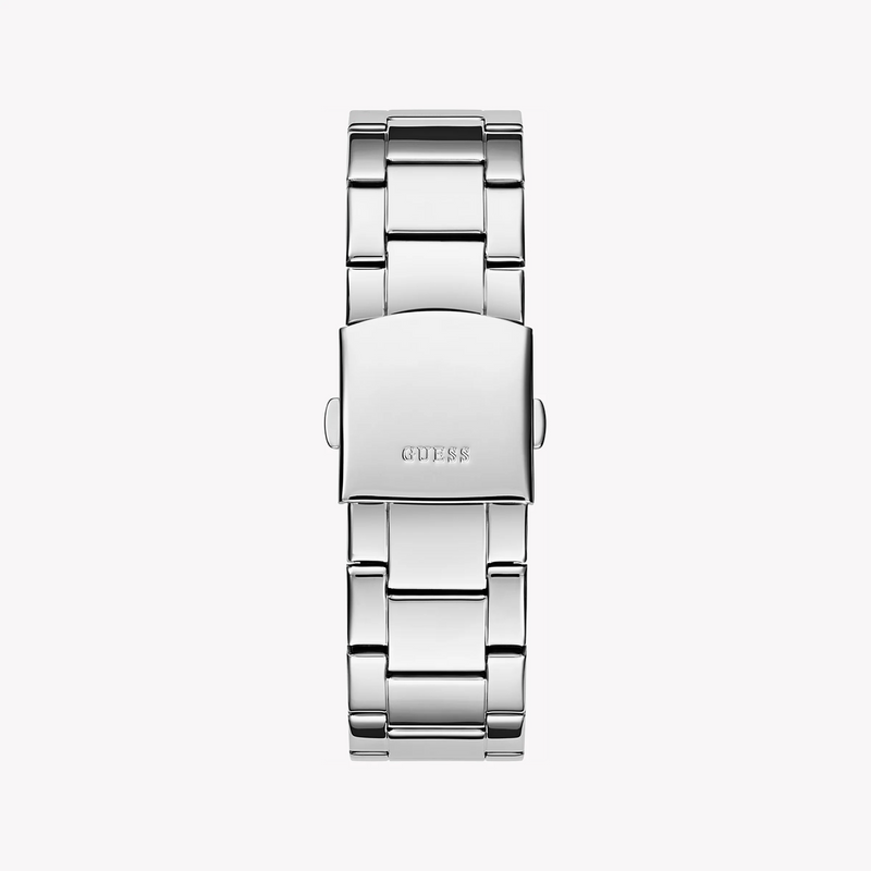 Guess Men's Silver Stainless Steel Watch, Black Dial | Gw0900g1 by i-watch