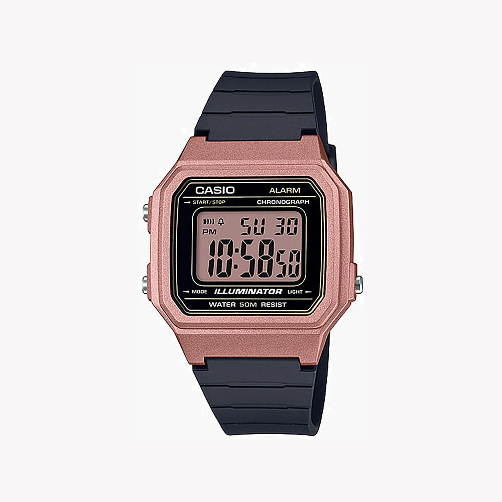 CASIO W-217HM-5AV BOLD SPIRIT - SPORTY ROSE GOLD DIGITAL WATCH WITH BLACK BAND-i-Watch-3