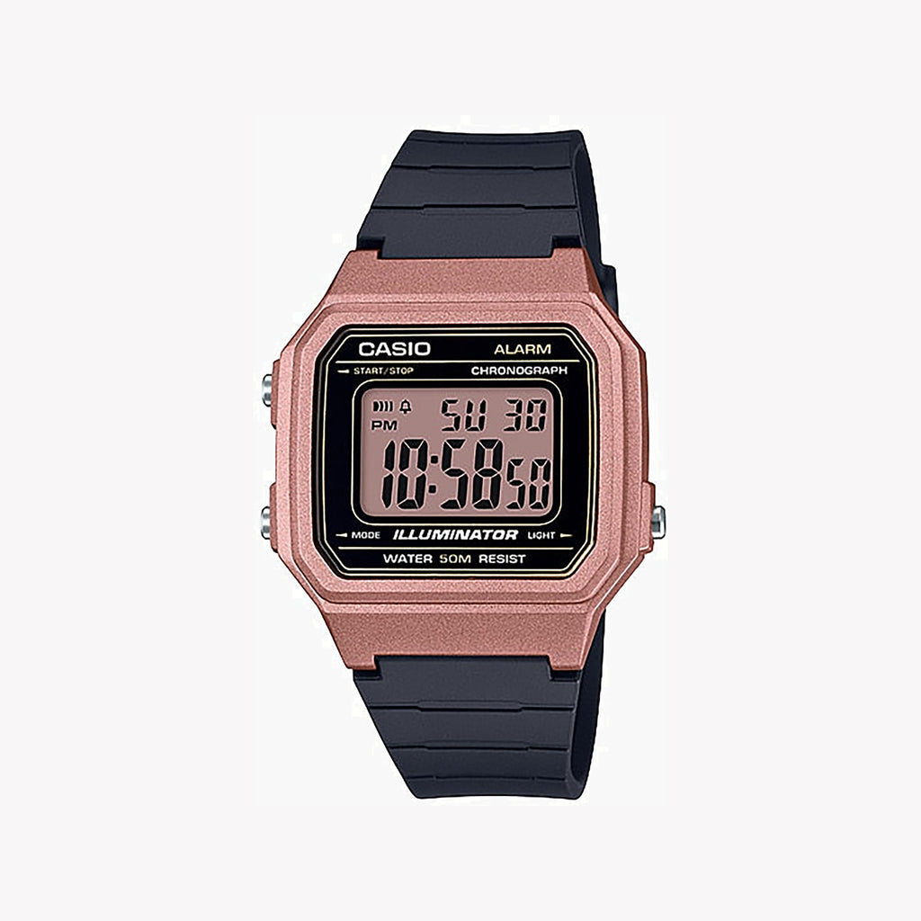 CASIO W-217HM-5AV BOLD SPIRIT - SPORTY ROSE GOLD DIGITAL WATCH WITH BLACK BAND-i-Watch-3