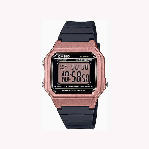 CASIO W-217HM-5AV BOLD SPIRIT - SPORTY ROSE GOLD DIGITAL WATCH WITH BLACK BAND-i-Watch-3