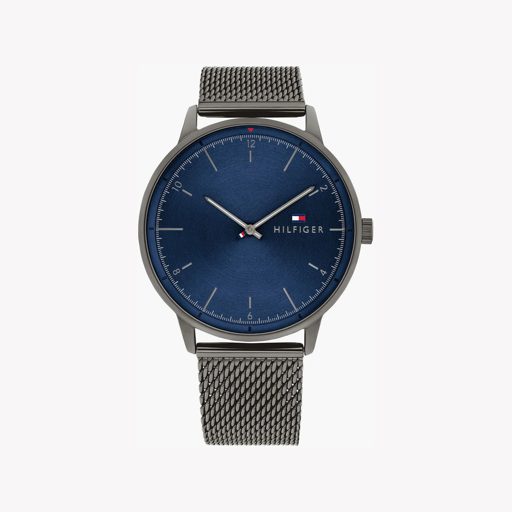 Tommy Hilfiger Men's Grey Stainless Steel Watch, Blue Dial | 1674782 by i-watch