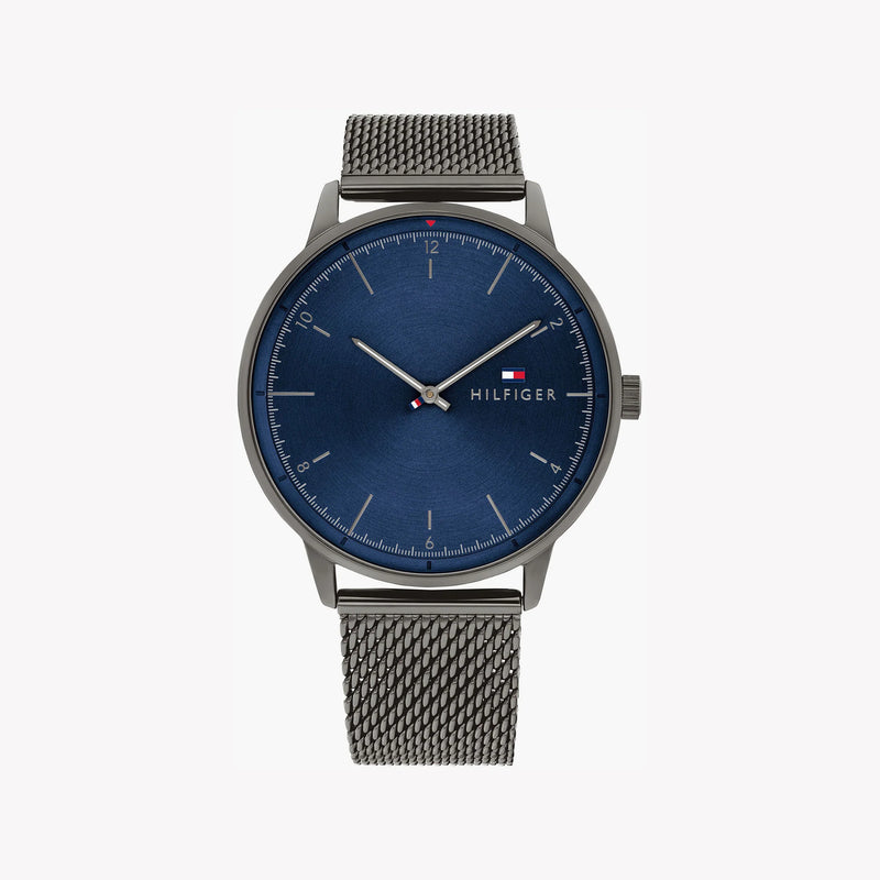 Tommy Hilfiger Men's Grey Stainless Steel Watch, Blue Dial | 1674782 by i-watch