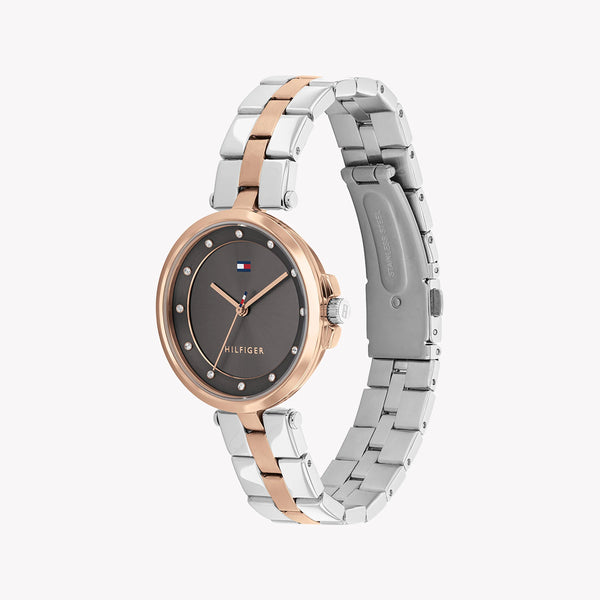 Tommy Hilfiger Women's Silver/Brown Watch, Stainless Steel | 1782377 by i-watch