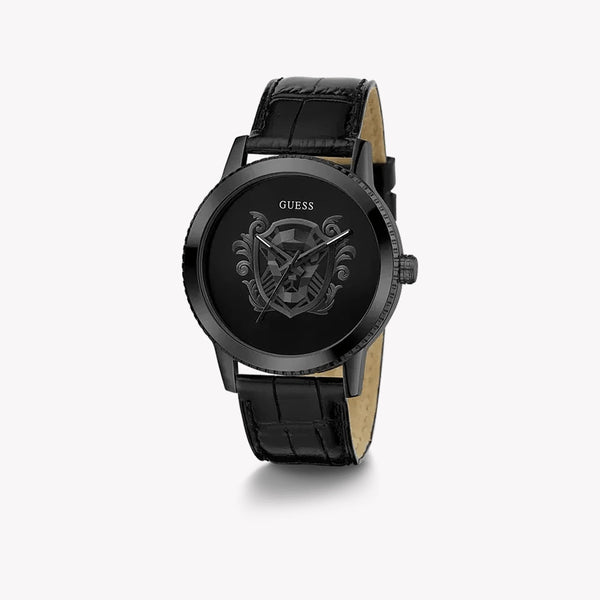 Guess Men's Black Stainless Steel Watch, Leather Band | Gw0566g2 by i-watch