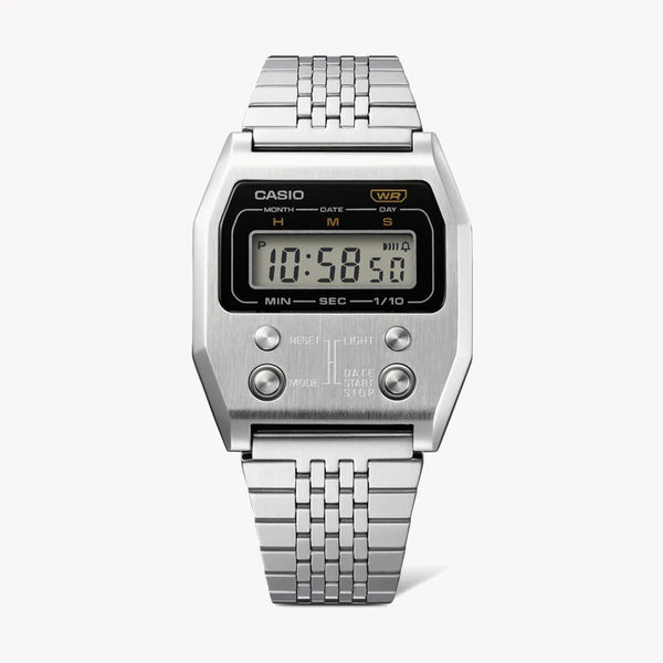Casio Men's Silver Stainless Steel Watch, Digital Dial | A1100d-1 by i-watch