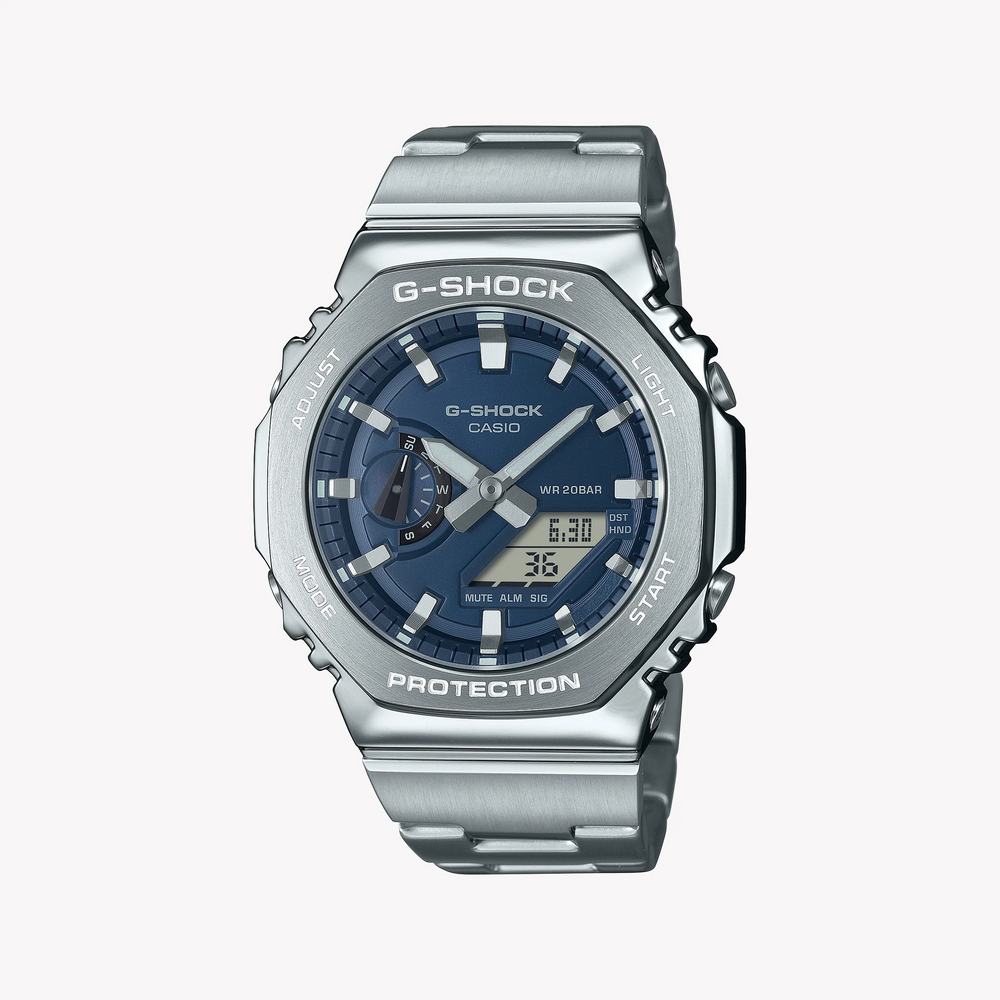 Casio G-Shock Men's Stainless Steel, Blue Dial | Gm-2110d-2ber by i-watch