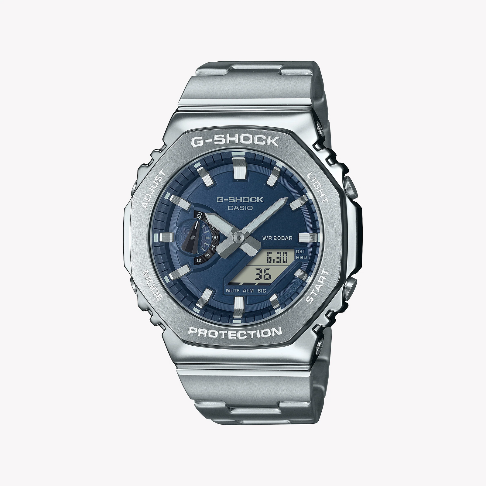 Casio G-Shock Men's Stainless Steel, Blue Dial | Gm-2110d-2ber by i-watch