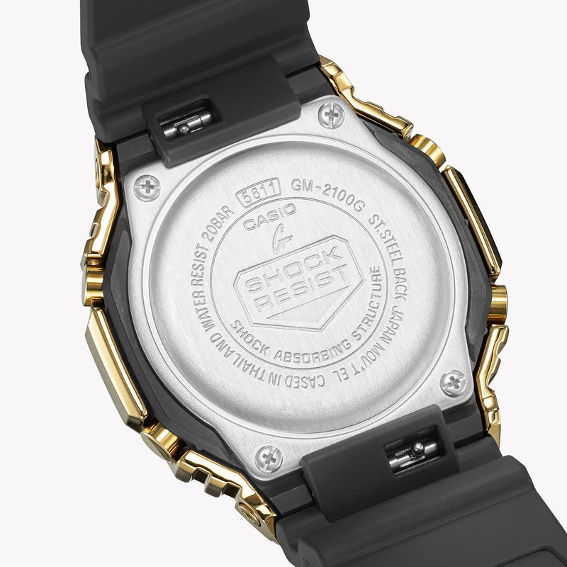 Casio G-Shock Gm-2100g-1a9dr - Bold Gold Metal Clad Men's Watch With Black Resin Band by i-watch