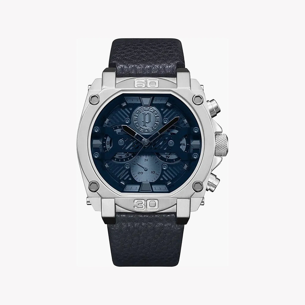 Police Watches Men's Silver Stainless Steel, Brown Leather | Pewjf2226802 by i-watch