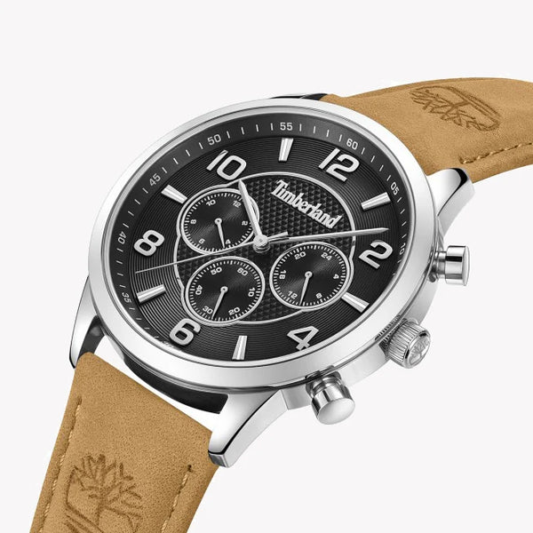 Timberland Men's Silver Stainless Steel Watch, Brown Leather | Tdwgf0042102 by i-watch