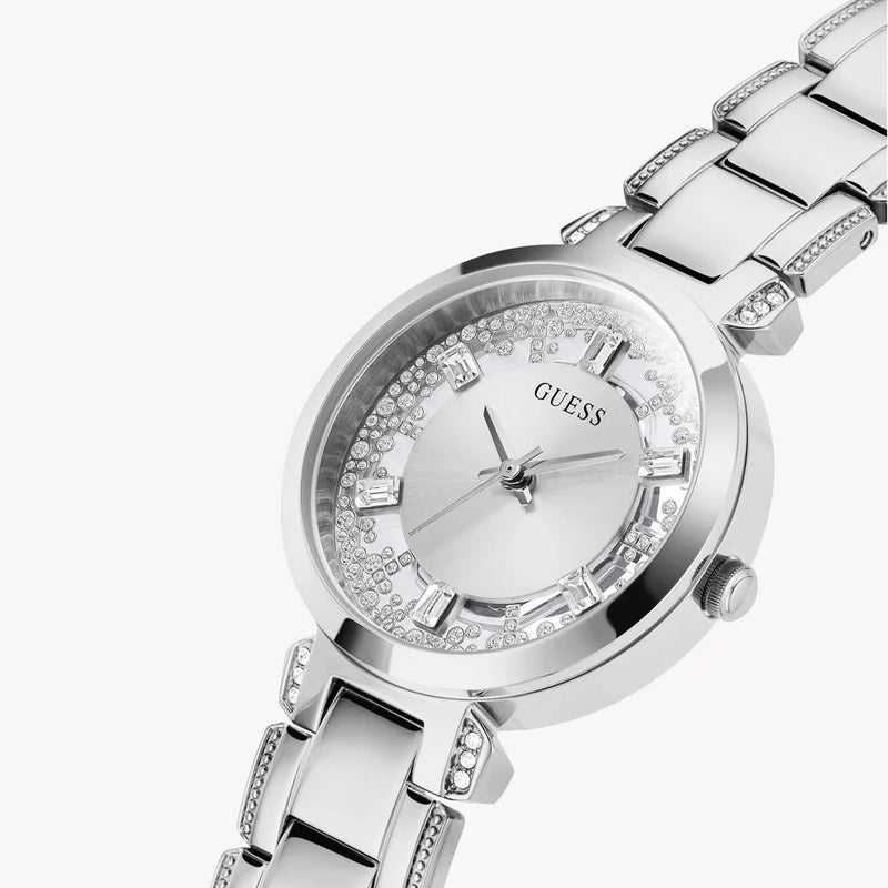 Guess Women's Silver Stainless Steel Watch, Silver Dial | Gw0470l1 by i-watch
