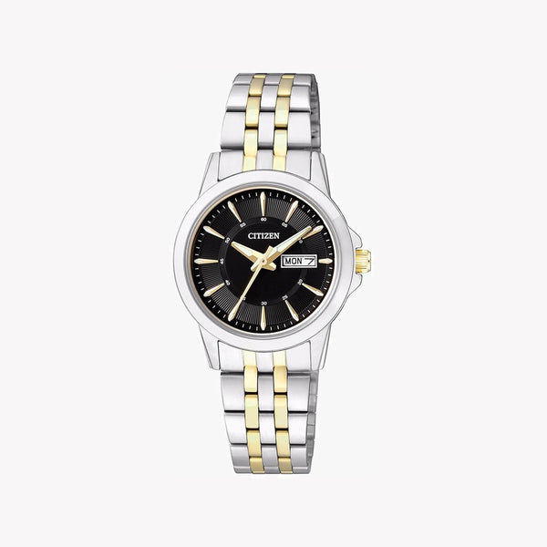 Citizen Women's Silver & Gold Watch, Black Dial | Eq0608-55e by i-watch