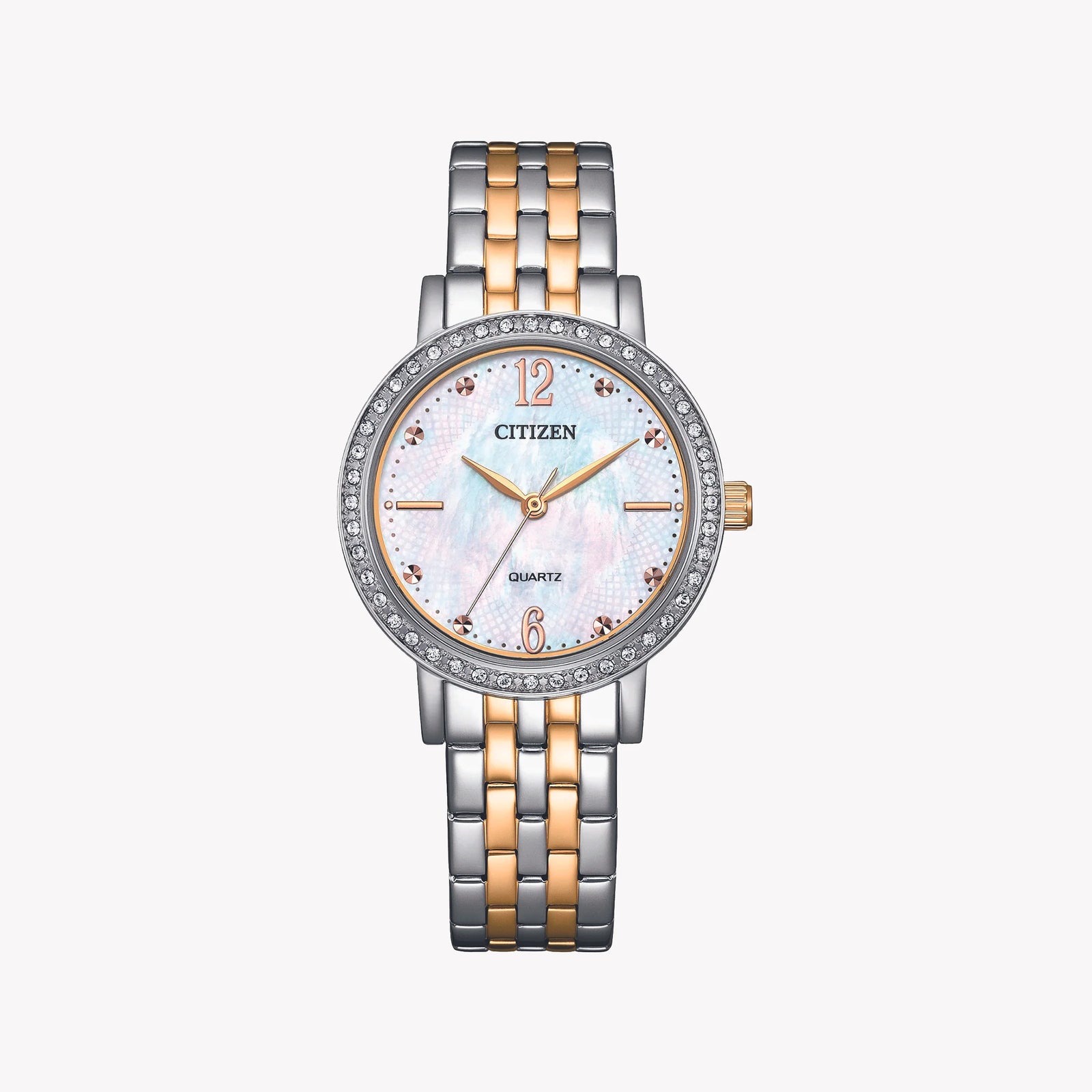 Citizen Women's Silver & Gold Watch, Pearl Dial | El3106-59d by i-watch